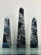 Trio of Black Marble Obelisks