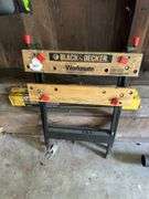 Black & Decker workmate and 2 metal saw horses