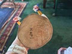 Signed 15” tall Hopi Kachina Doll, signed 9” Ogee Kachina doll