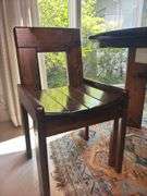 Silvio Coppola for Roche Bobois 47” Pine Table with 17” leaf and 6 Chairs