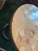 Marble top plant stand with iron base