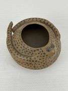 Handmade Pottery Bowl with Coiled Serpent Motif
