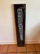 Framed beaded sash, (broken glass) 7” x 36”