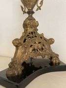 Pair ornate metal and brass 9 candle candelabra 52”h