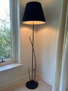 Contemporary Black Iron Floor Lamp with Sculptural Base