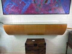 Post-Modern Wall-Mounted Console with Glass Top