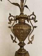 Pair ornate metal and brass 9 candle candelabra 52”h