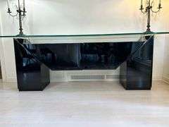 Roche Bobois by Luigi Gorgoni Modernist Black Lacquer and Glass buffet/server