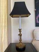 Pair of 24” brass base table lamps