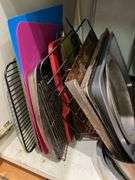 Pots, pans, stock pot, baking dishes, cooling racks and sieves