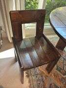 Silvio Coppola for Roche Bobois 47” Pine Table with 17” leaf and 6 Chairs