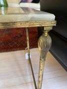 Antique brass and onyx side table 21”w x 13”d x 18”h
