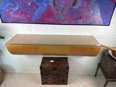 Post-Modern Wall-Mounted Console with Glass Top