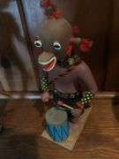 Mudhead Kachina Clown Doll 9.5” tall,  Kisa Prarrie Falcon 12” tall