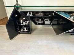 Roche Bobois by Luigi Gorgoni Modernist Black Lacquer and Glass buffet/server