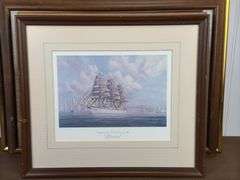 Framed prints, Windsor castle, street drawing, 6 sailboat pictures