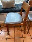 Pair of padded leather seat chairs