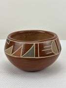 Southwestern Pueblo Pottery Bowl with Geometric Polychrome Design