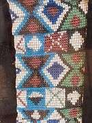Framed beaded sash, (broken glass) 7” x 36”