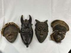 Antique African Masks, Collection of Four