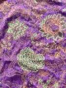 Vintage Brocade Textile with Floral Motif, misc books and envelopes
