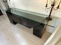 Roche Bobois by Luigi Gorgoni Modernist Black Lacquer and Glass buffet/server