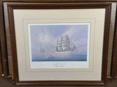 Framed prints, Windsor castle, street drawing, 6 sailboat pictures