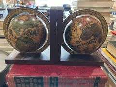 Webster dictionary, self teaching encyclopedias, globe bookends