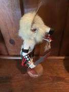 Pair of 11” signed White Wolfman Kachina Dolls