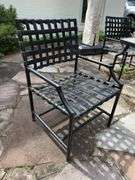 Brown Jordan patio table with lexan top and 6 chairs