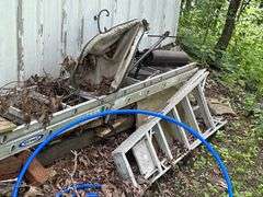 Ext. ladder, folding ladder, wheel barrel, Squirrel proof Shepards hook