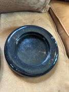 Pottery plate (cracked) marble shallow dish