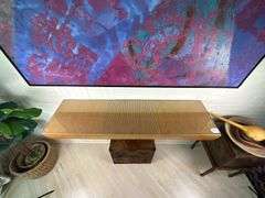Post-Modern Wall-Mounted Console with Glass Top
