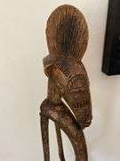Primitive African wood carved 56” h statue