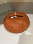 Terra cotta 8” round baker, 9.5”pottery vase signed
