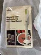Glass baking dish, utensils, hand blender