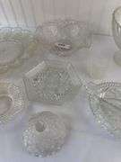 Vintage Pressed Glass Dishware Collection – Assorted Bowls, Platters & Candy Dishes