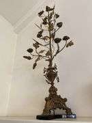 Pair ornate metal and brass 9 candle candelabra 52”h