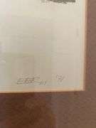 Matted and framed portrait “Tête-à-tête 2/5 signed EER,,, ‘71