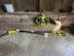 RYOBI trimmer, vac, drill, circular saw