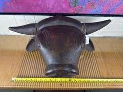 Hand-Carved African Water Buffalo Mask