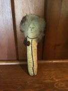 Mata Ortiz pottery olla pot or jar, cribbage boards pair of wooden serving spoons, Eskimo doll