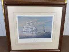 Framed prints, Windsor castle, street drawing, 6 sailboat pictures
