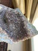 9” bronze bowl, geode with amethyst crystals 6” x 5”