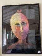 Carole Laroche original pastel, matted and framed, signed 91’, 40"w x 52”h