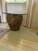 24” glass on  Chinese Black Egg Pottery plantar