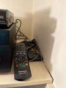 Yamaha stereo receiver, Panasonic blue ray, Insignia TV
