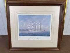 Framed prints, Windsor castle, street drawing, 6 sailboat pictures