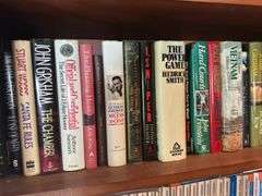 Shelf of hardback books