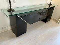 Roche Bobois by Luigi Gorgoni Modernist Black Lacquer and Glass buffet/server
